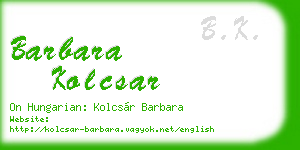 barbara kolcsar business card